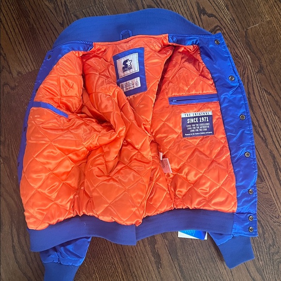 STARTER Blue New York Knicks Bomber Jacket - Picture 3 of 3